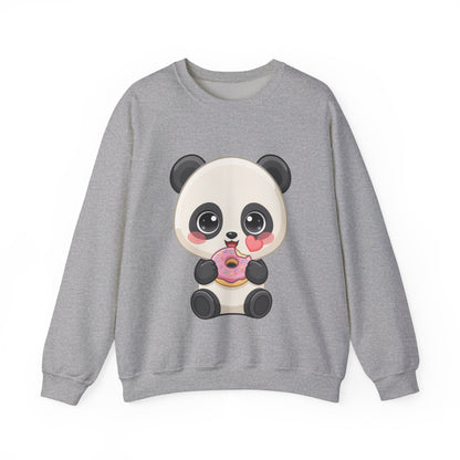 Kawaii Panda Donut Sweatshirt, Cute Chibi Crewneck