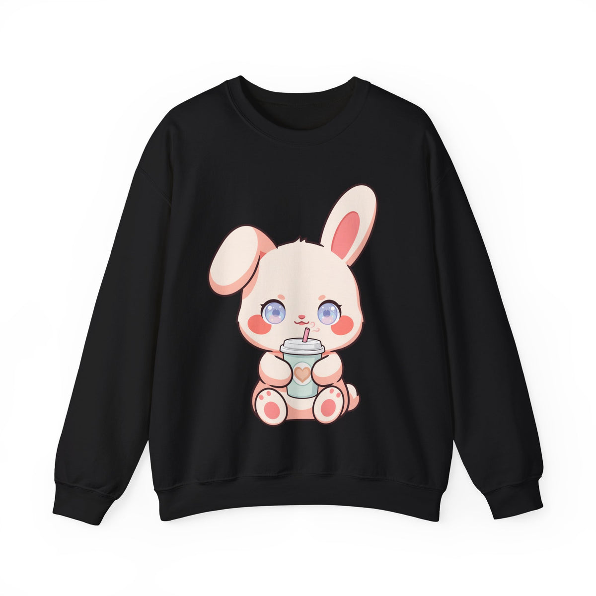 Kawaii Bunny Sweatshirt, Cute Latte Lover Crewneck