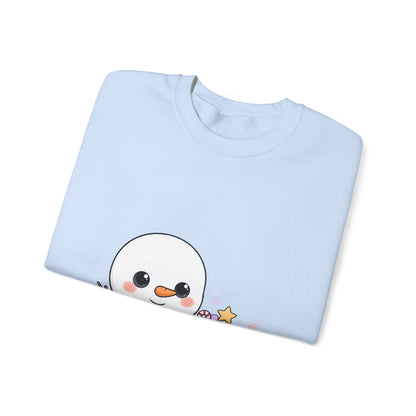 Cute Snowman Christmas Sweatshirt, Kawaii Holiday Crewneck