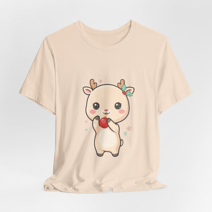 Kawaii Reindeer Christmas T-Shirt for Cute Holiday Style