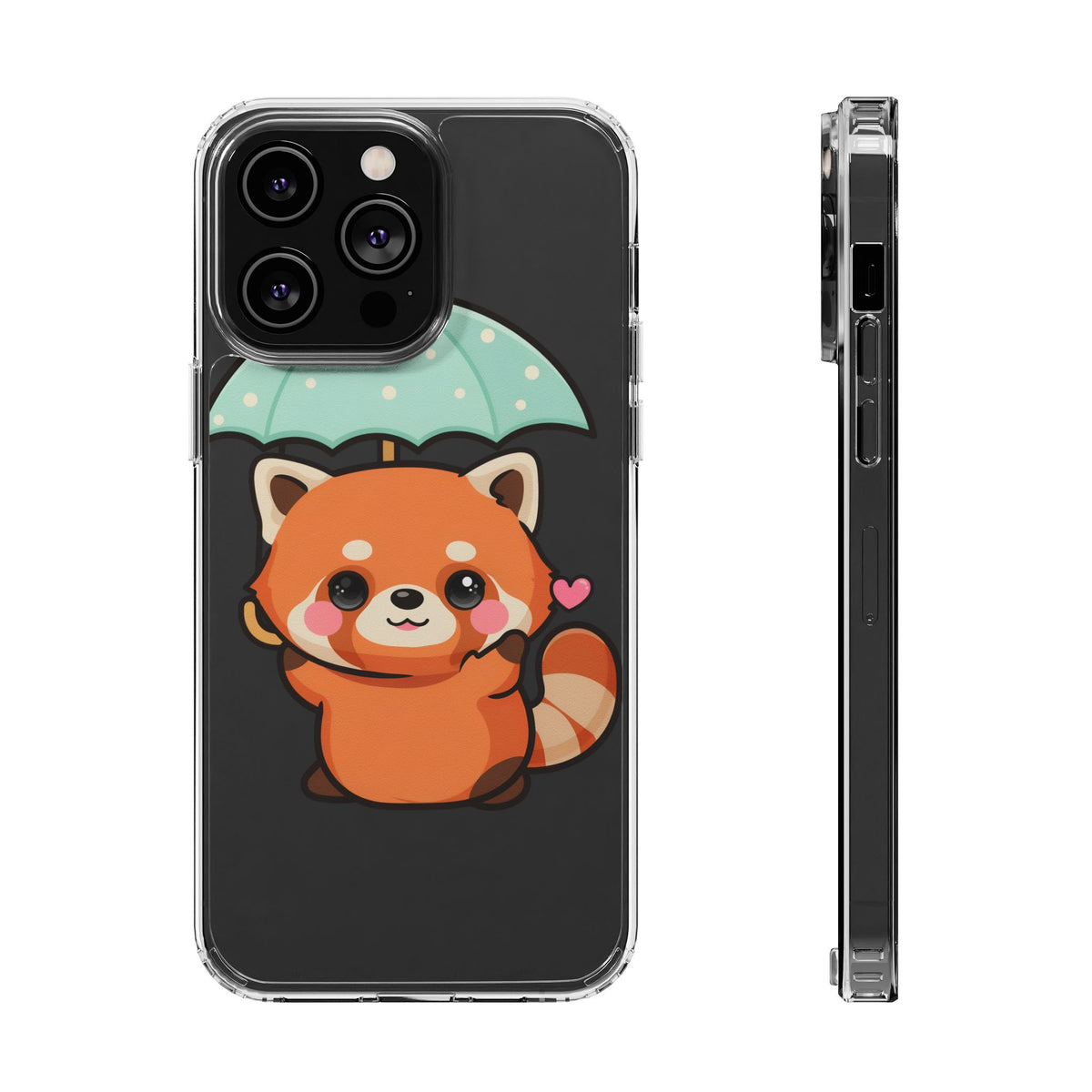 Kawaii Red Panda Clear Impact-Resistant Case