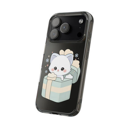 Kawaii Arctic Fox Clear Impact-Resistant Phone Case