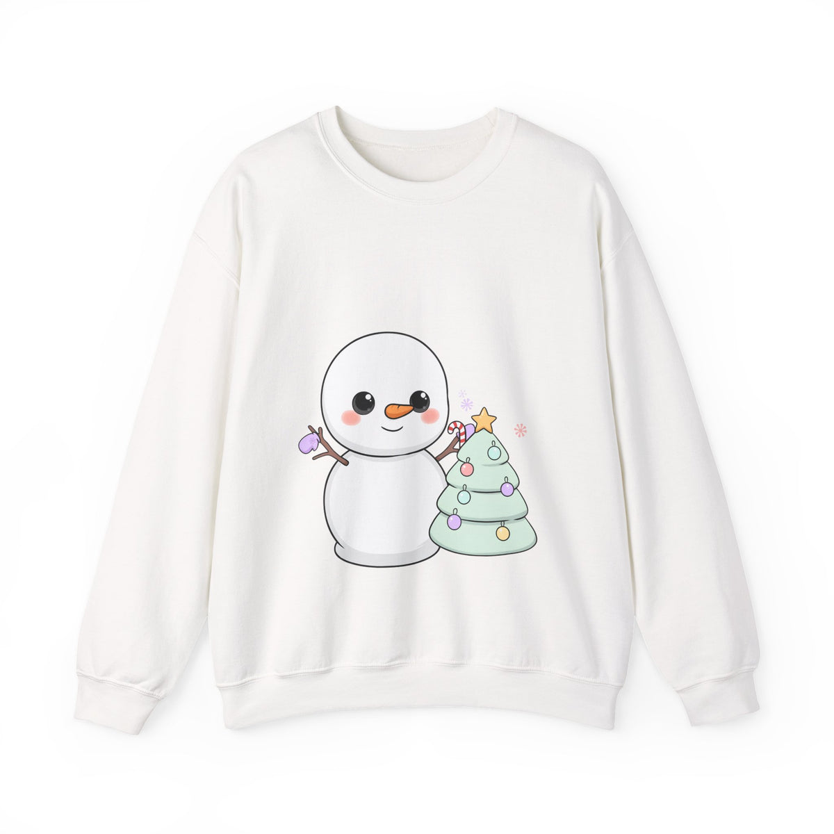 Cute Snowman Christmas Sweatshirt, Kawaii Holiday Crewneck