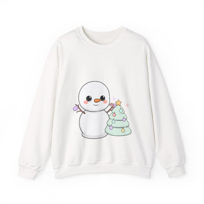 Cute Snowman Christmas Sweatshirt, Kawaii Holiday Crewneck