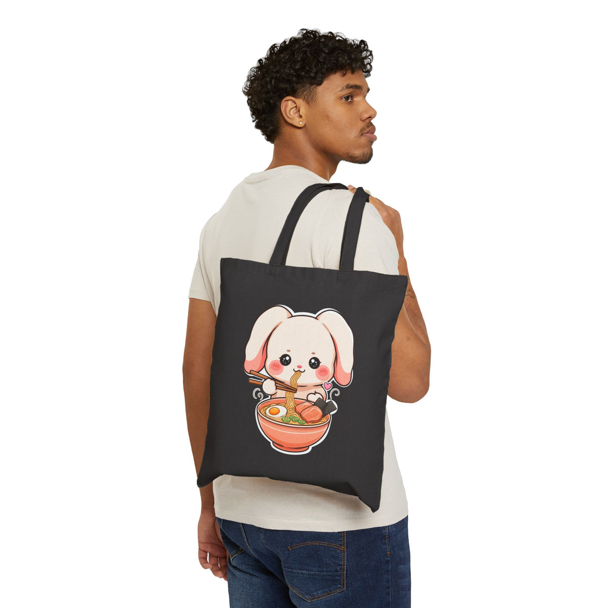 Kawaii Ramen Bunny Tote Bag for Cute Food Lovers