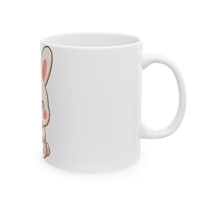 Kawaii Bunny Mug – Cute Latte Sipping Rabbit Ceramic Cup
