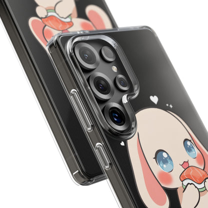 Kawaii Bunny Sushi Phone Case, Clear Impact-Resistant