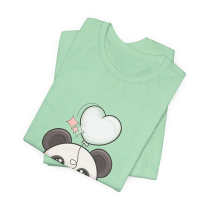 Kawaii Panda T-Shirt with Floating Balloon