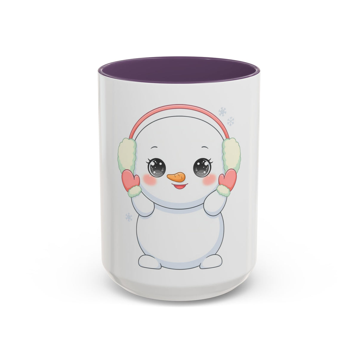 Kawaii Snowman Accent Coffee Mug for Cozy Winter Sips
