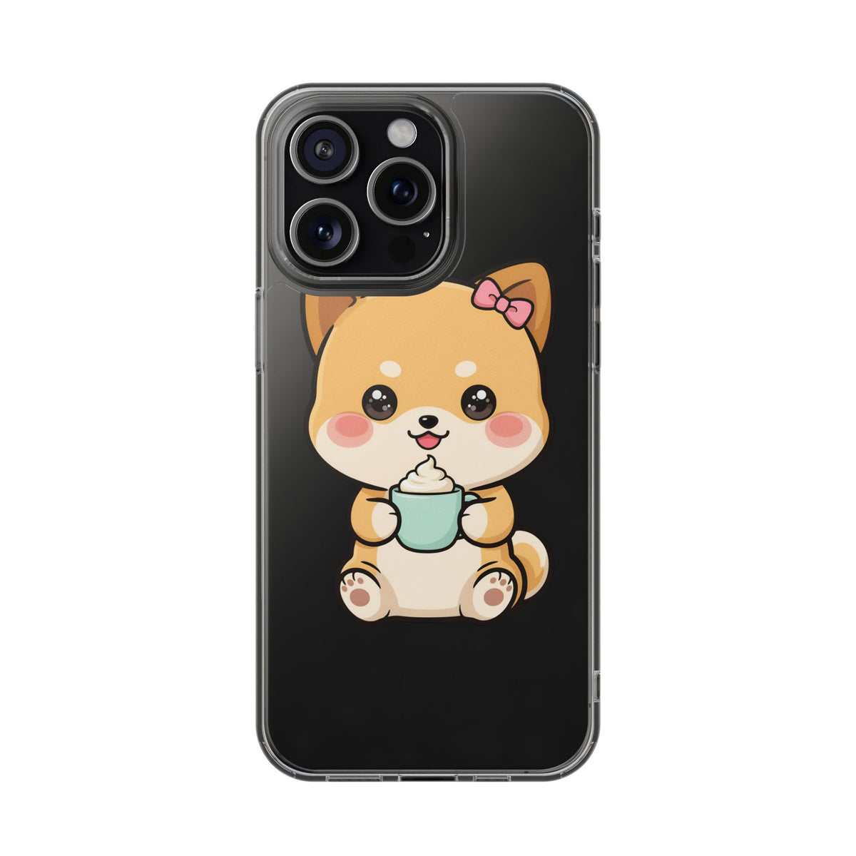 Kawaii Shiba Inu Phone Case with Latte