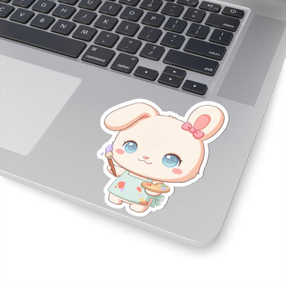 Kawaii Bunny Sticker for Art Lovers and Creative Journals