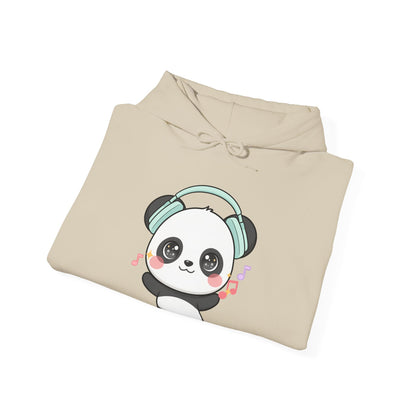 Kawaii Panda Hoodie, Cute Music Lover Sweatshirt