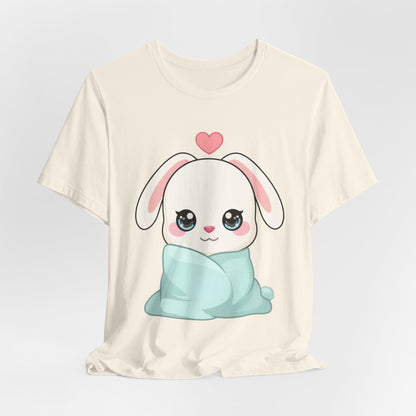 Cozy Bunny T-Shirt, Kawaii Blanket Bunny Tee