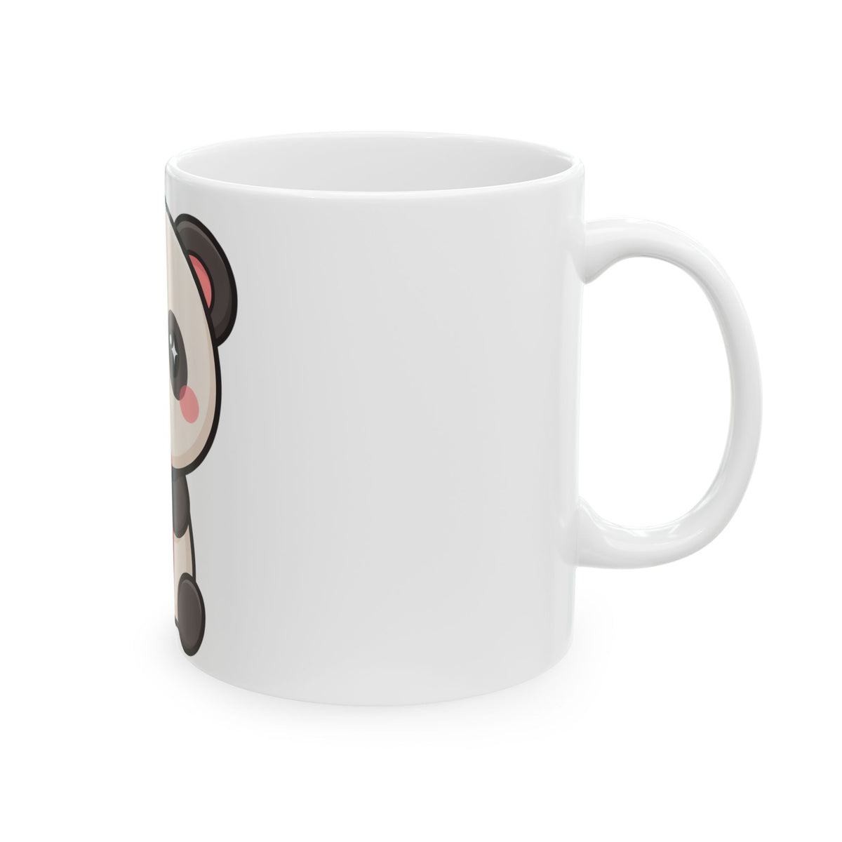 Kawaii Panda Mug with Strawberry | Cute Ceramic Mug