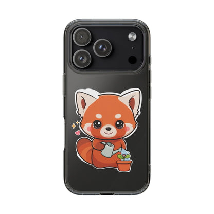 Red Panda Phone Case, Cute Plant Lover Gift