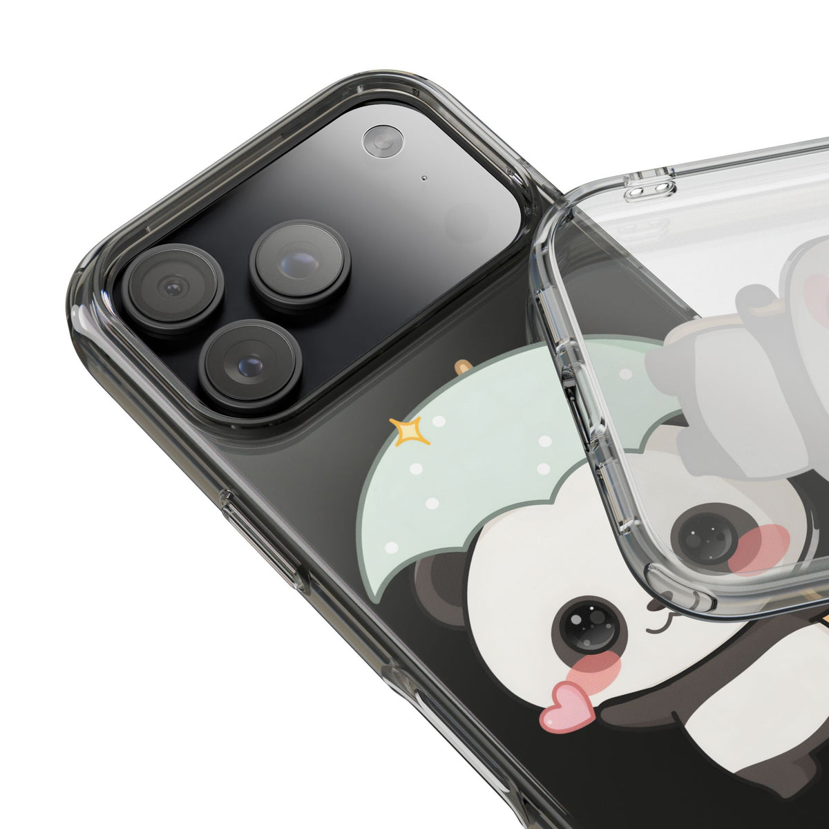 Kawaii Panda Clear Impact-Resistant Phone Case