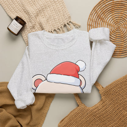 Kawaii Polar Bear Christmas Sweatshirt, Santa Cub Crewneck