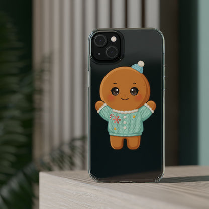 Kawaii Gingerbread Phone Case, Cute Christmas Sweater Cookie