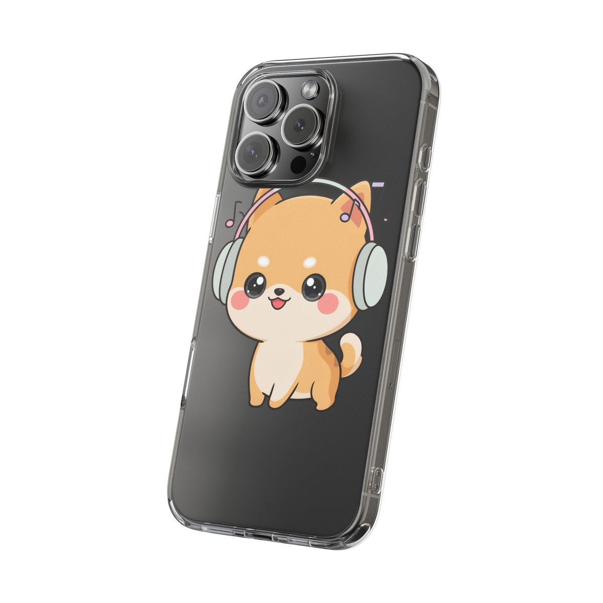 Kawaii Shiba Inu Phone Case – Music Lover Clear Case