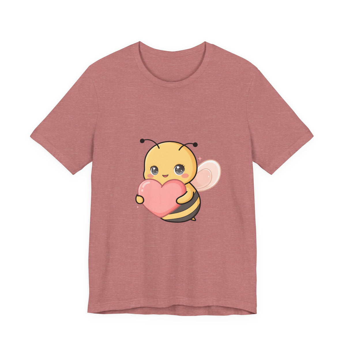 Kawaii Bee T-Shirt: Sweet Heart-Loving Unisex Tee