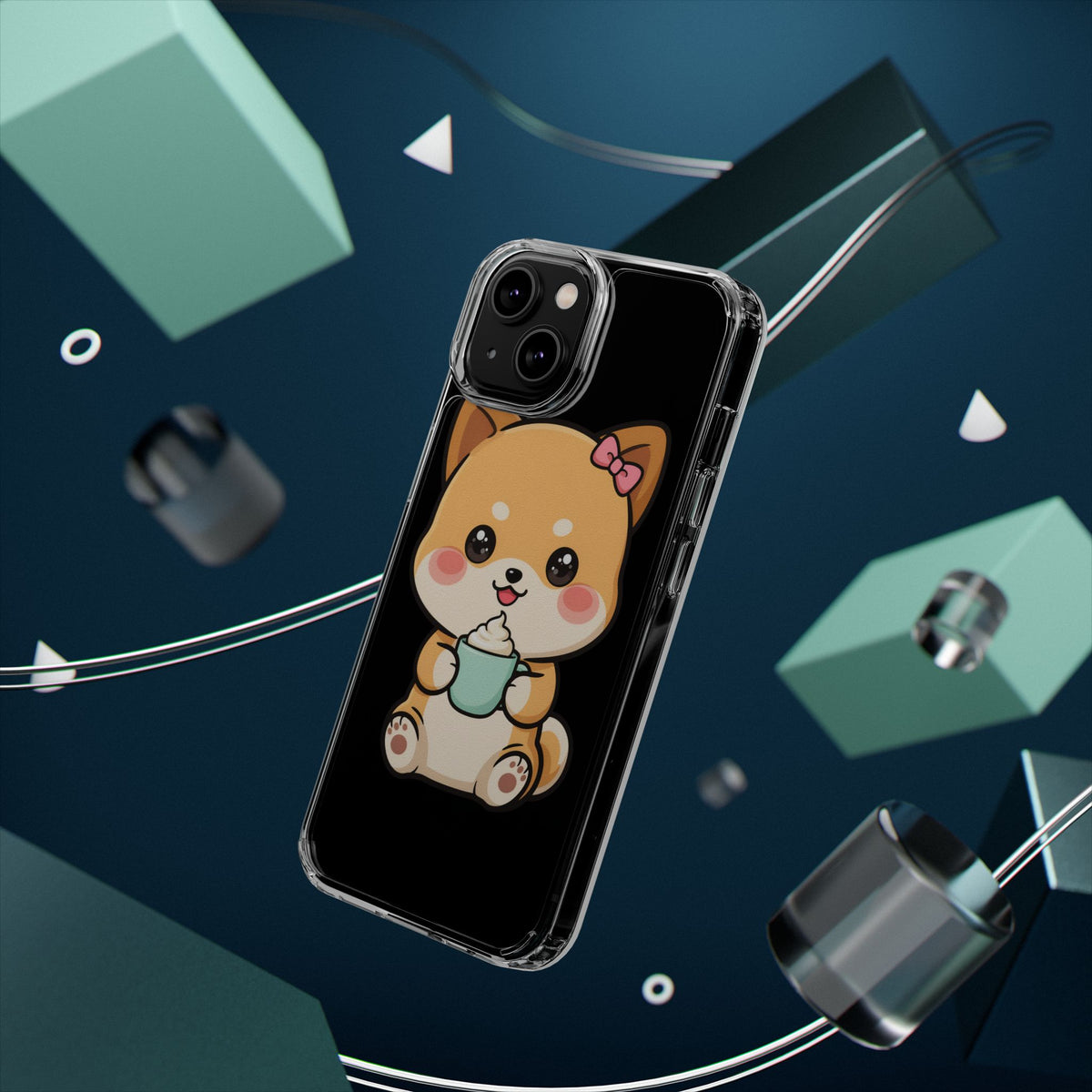 Kawaii Shiba Inu Phone Case with Latte