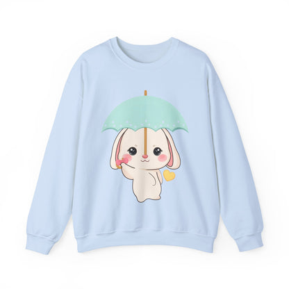 Kawaii Bunny Sweatshirt with Umbrella | Cute Chibi Gift