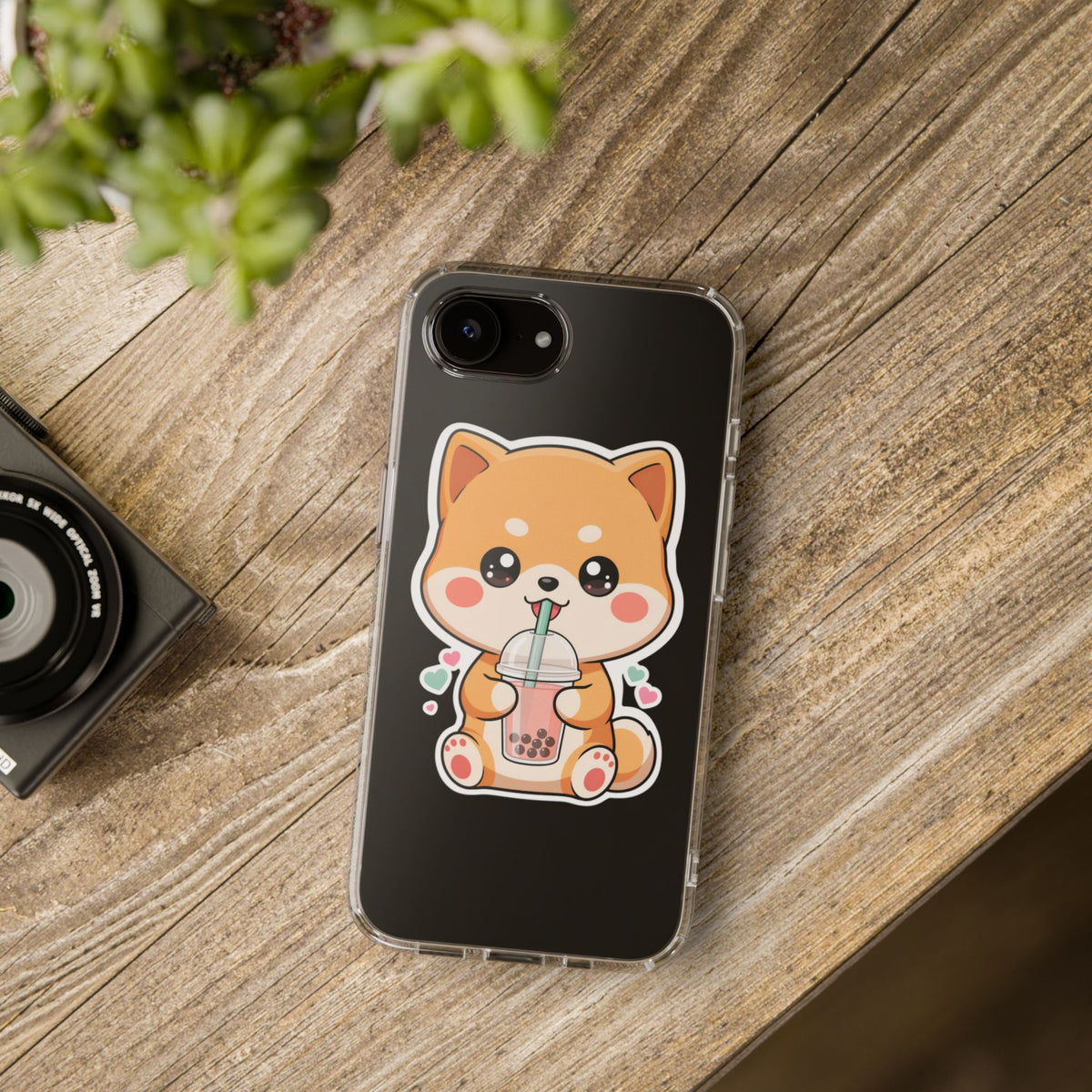 Kawaii Shiba Inu Phone Case for Bubble Tea Lovers