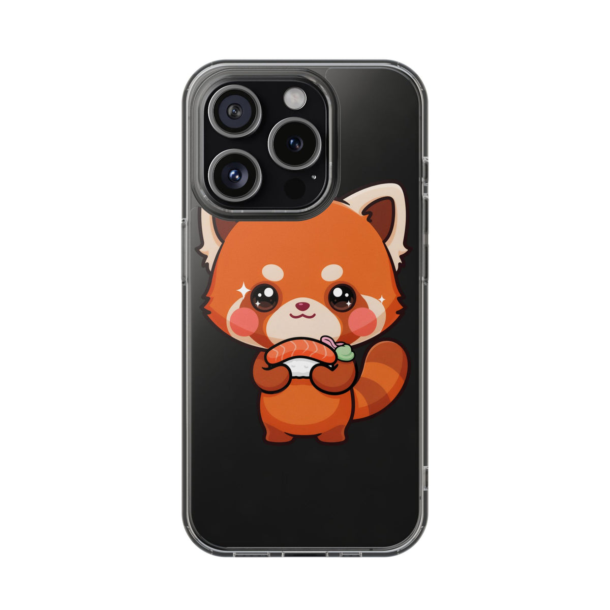 Red Panda Sushi Phone Case, Cute Kawaii Clear Case