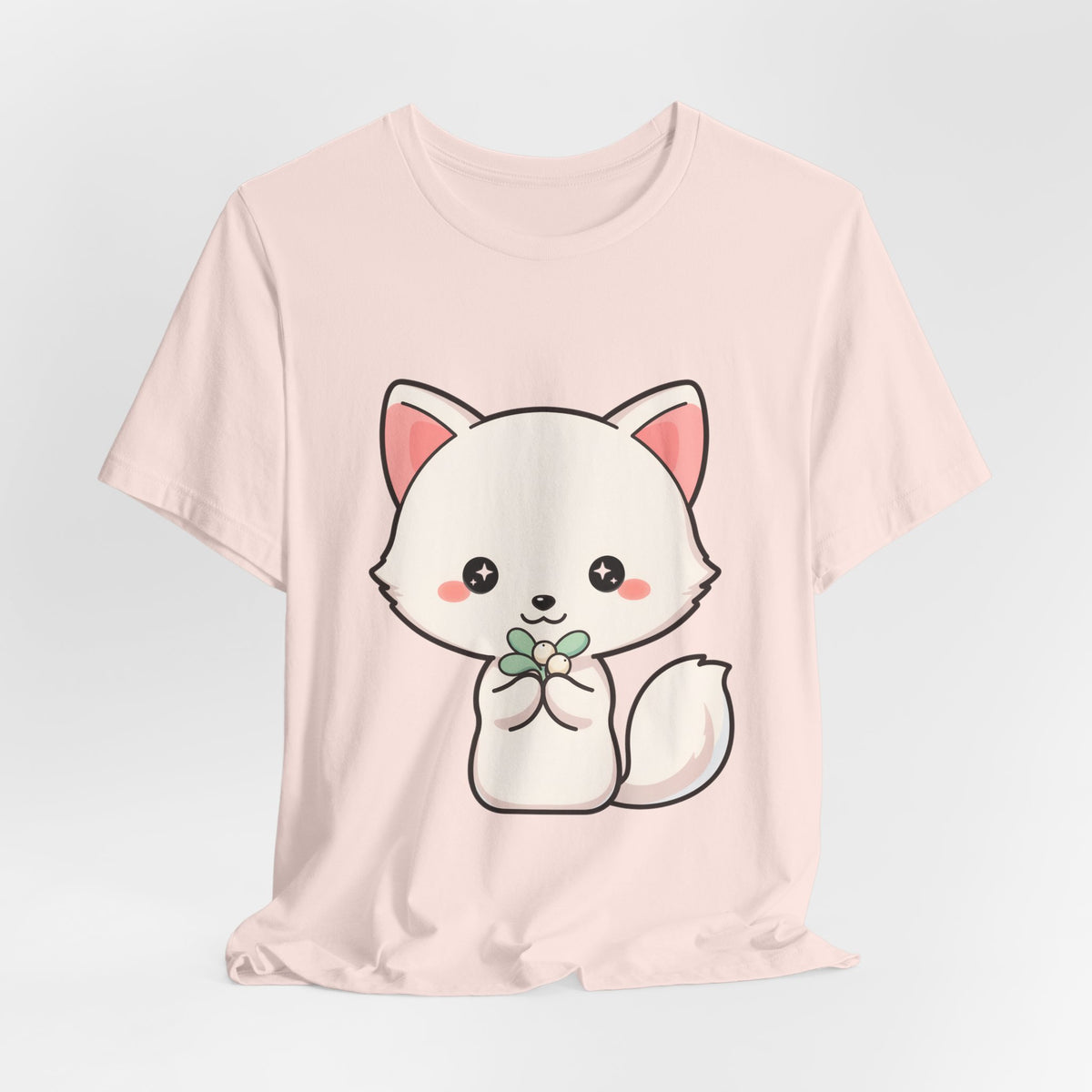 Christmas Fox T-Shirt, Cute Mistletoe Kawaii Tee