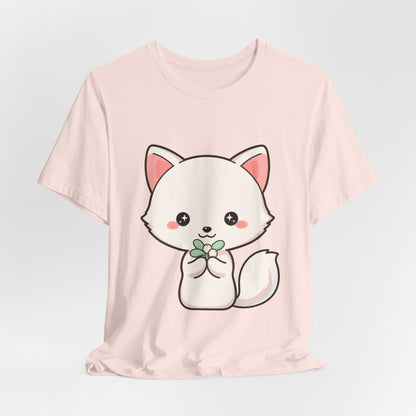 Christmas Fox T-Shirt, Cute Mistletoe Kawaii Tee