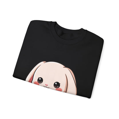 Kawaii Bunny Sweatshirt, Cute Heart Hug Crewneck