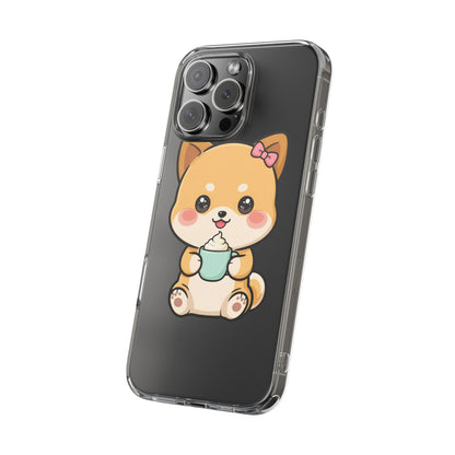 Kawaii Shiba Inu Phone Case with Latte