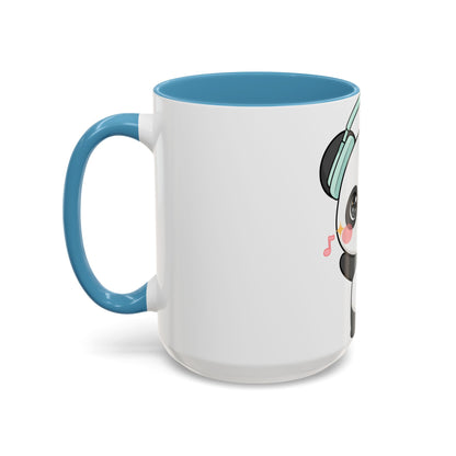 Kawaii Panda Music Mug, Colorful Accent Coffee Mug