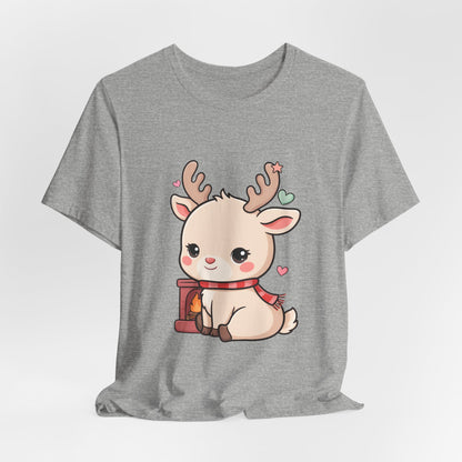 Kawaii Reindeer T-Shirt for Cozy Christmas Fans