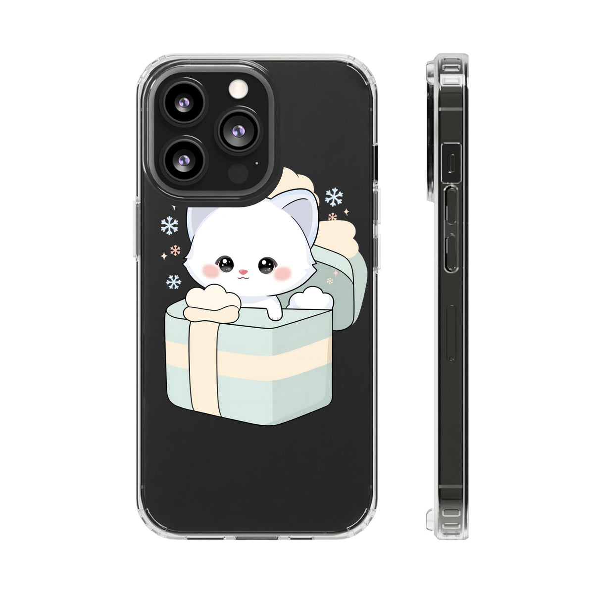 Kawaii Arctic Fox Clear Impact-Resistant Phone Case