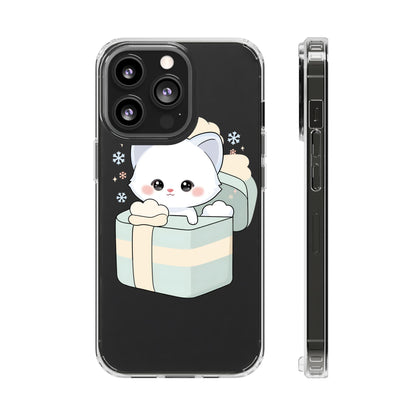 Kawaii Arctic Fox Clear Impact-Resistant Phone Case