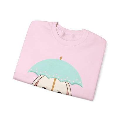 Kawaii Bunny Sweatshirt with Umbrella | Cute Chibi Gift