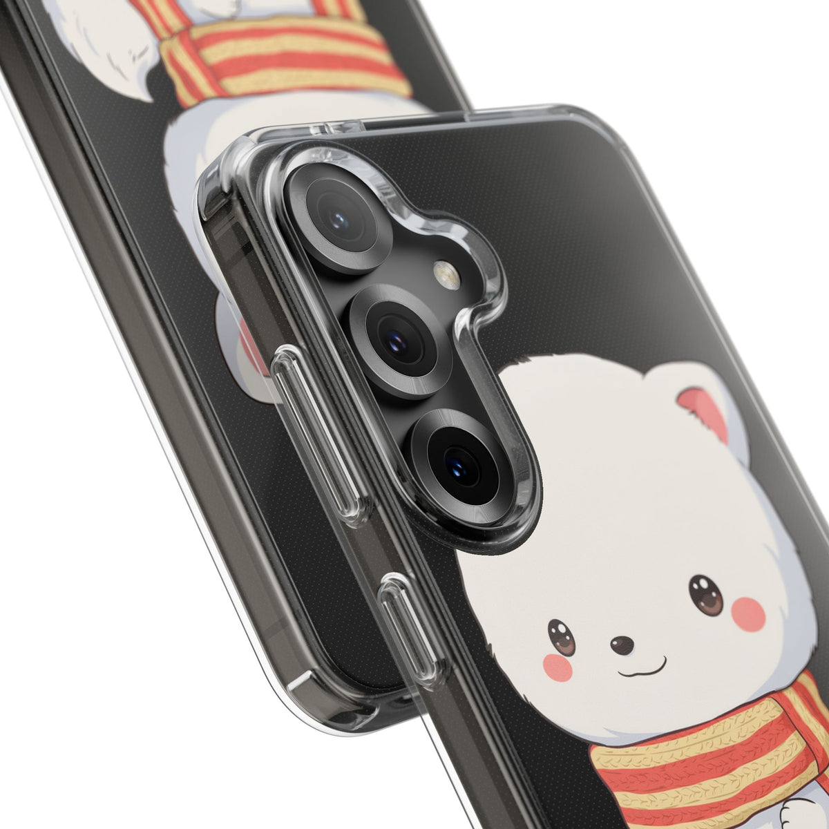 Kawaii Arctic Fox Phone Case, Cozy Christmas Scarf