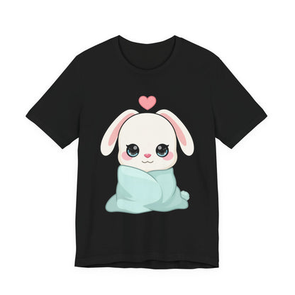 Cozy Bunny T-Shirt, Kawaii Blanket Bunny Tee