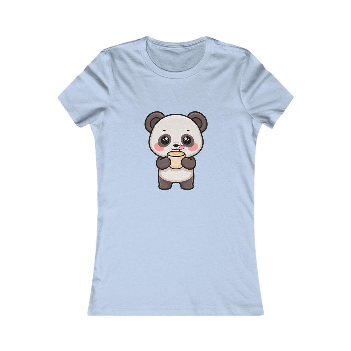 Kawaii Panda Latte T-Shirt for Coffee Lovers