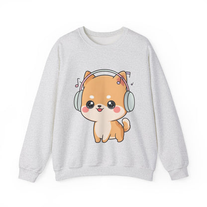 Kawaii Shiba Inu Music Sweatshirt, Cute Dog Lover Gift