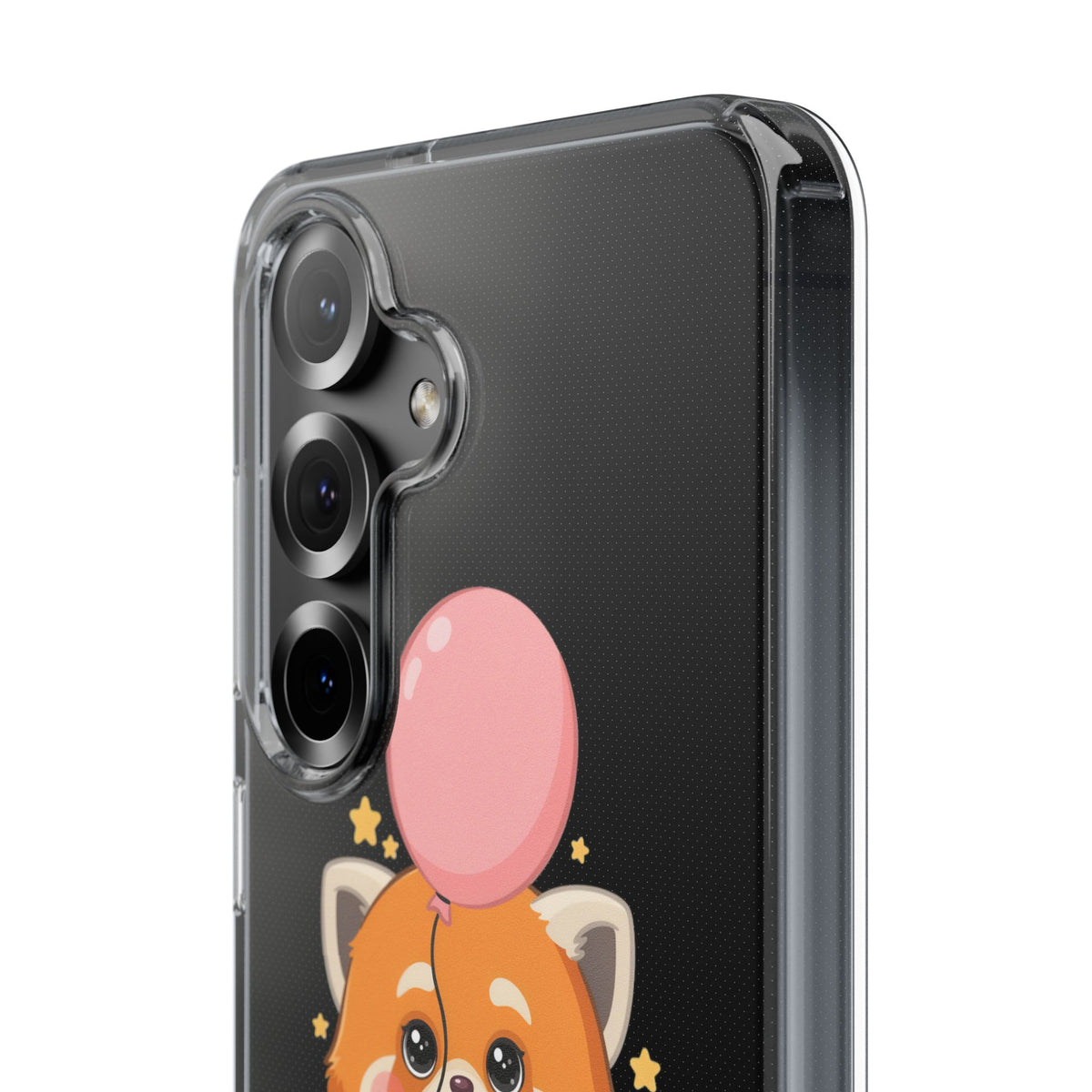 Kawaii Red Panda Clear Impact-Resistant Case with Balloon