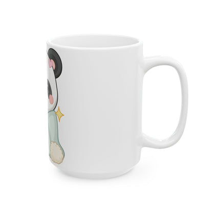 Cozy Panda Mug, Kawaii Blanket Buddy Ceramic Cup