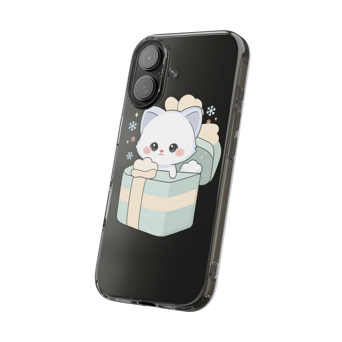 Kawaii Arctic Fox Clear Impact-Resistant Phone Case