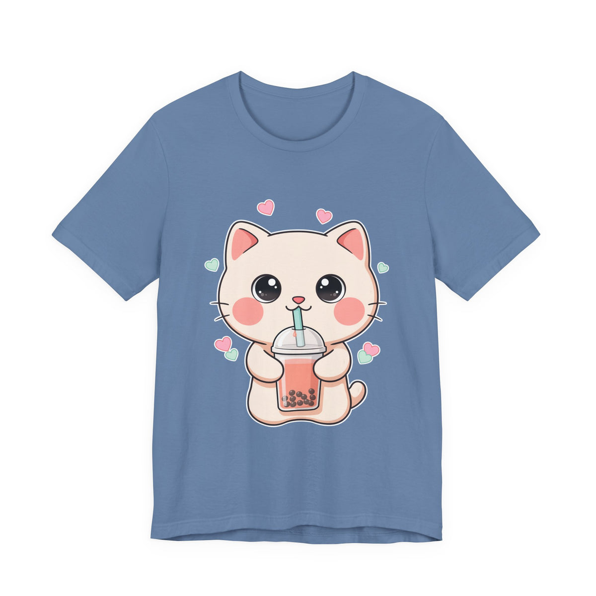 Kawaii Bubble Tea Cat T-Shirt for Cat and Boba Lovers
