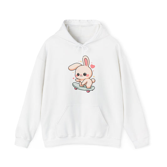 Kawaii Bunny Skateboard Hoodie, Cute Skater Gift