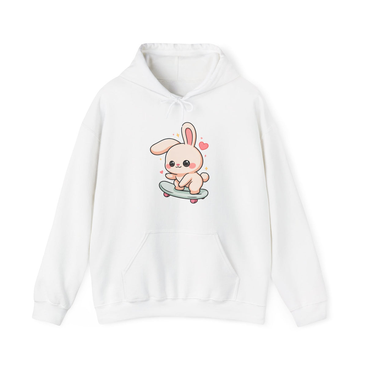 Kawaii Bunny Skateboard Hoodie, Cute Skater Gift