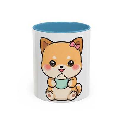Kawaii Shiba Inu Coffee Mug, Cute Latte Lover Gift