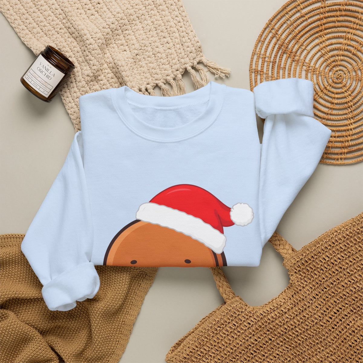 Christmas Gingerbread Sweatshirt, Cute Kawaii Holiday Crewneck