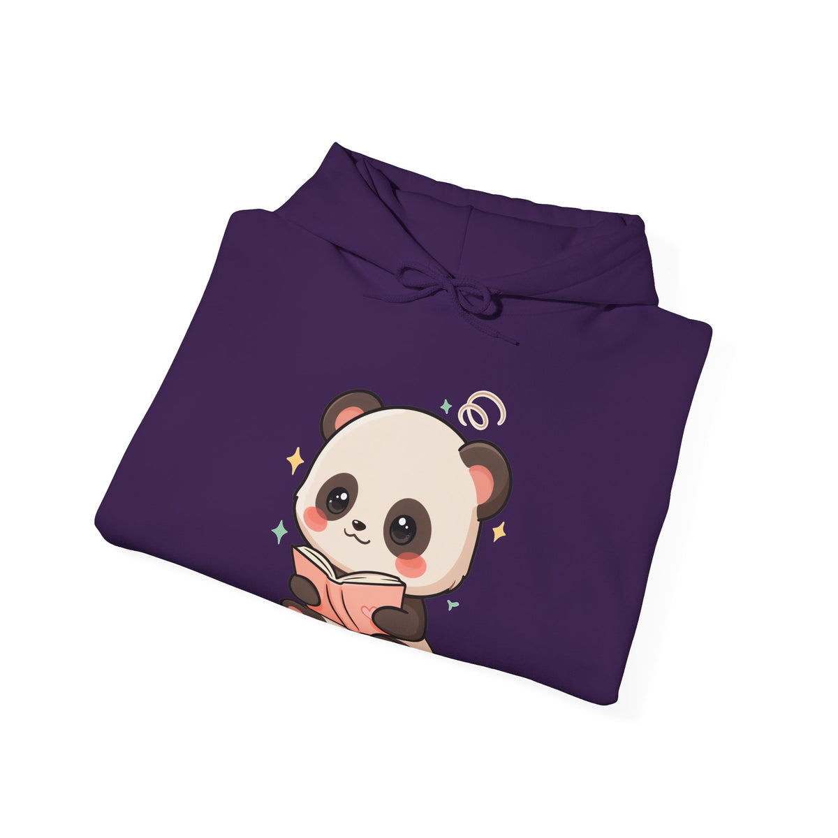 Kawaii Panda Reading Hoodie, Cozy Book Lover Sweatshirt